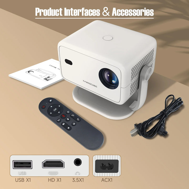 Magcubic Native 1080P 650ANSI 4K Android 11 L018 360° Projector With Auto Keystone Focus Air Mouse Wifi6 BT5.2 Portable Outdoor