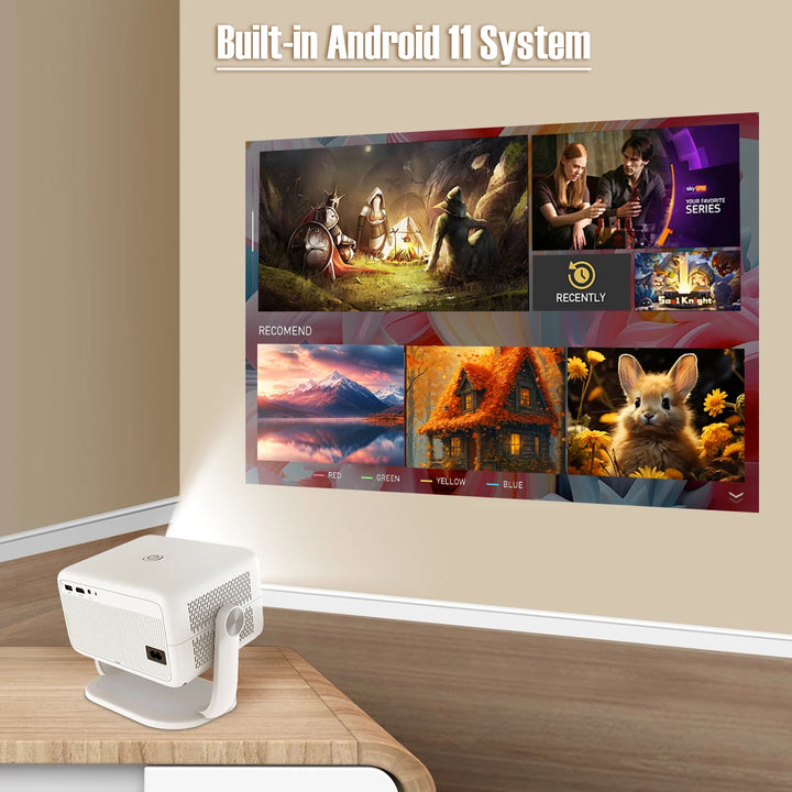 Magcubic Native 1080P 650ANSI 4K Android 11 L018 360° Projector With Auto Keystone Focus Air Mouse Wifi6 BT5.2 Portable Outdoor